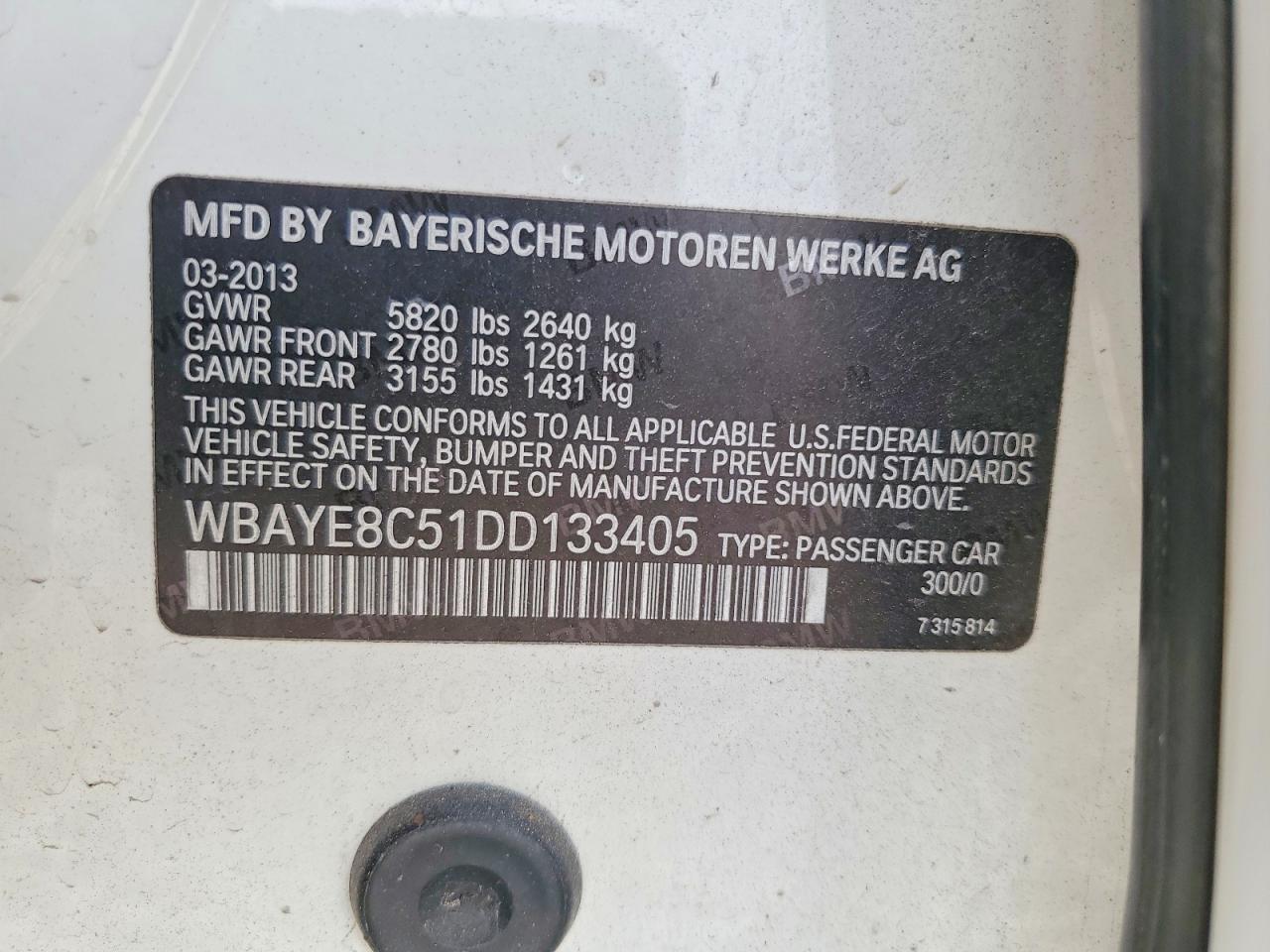2013 BMW 7 series