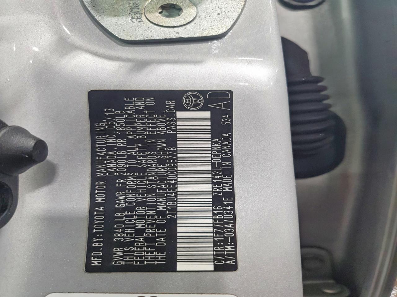 2013 TOYOTA COROLLA