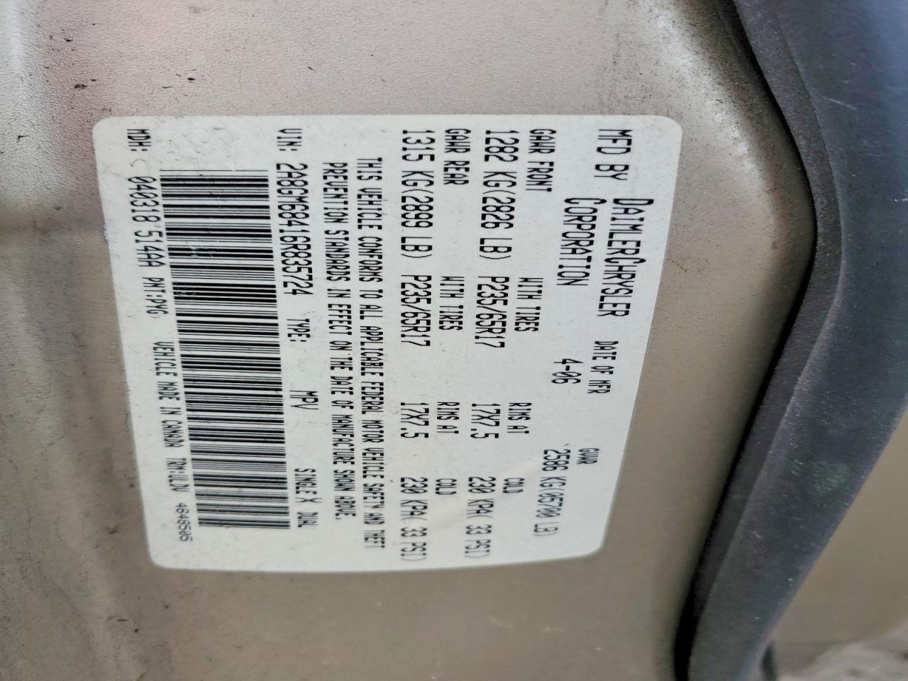 2006 CHRYSLER Pacifica