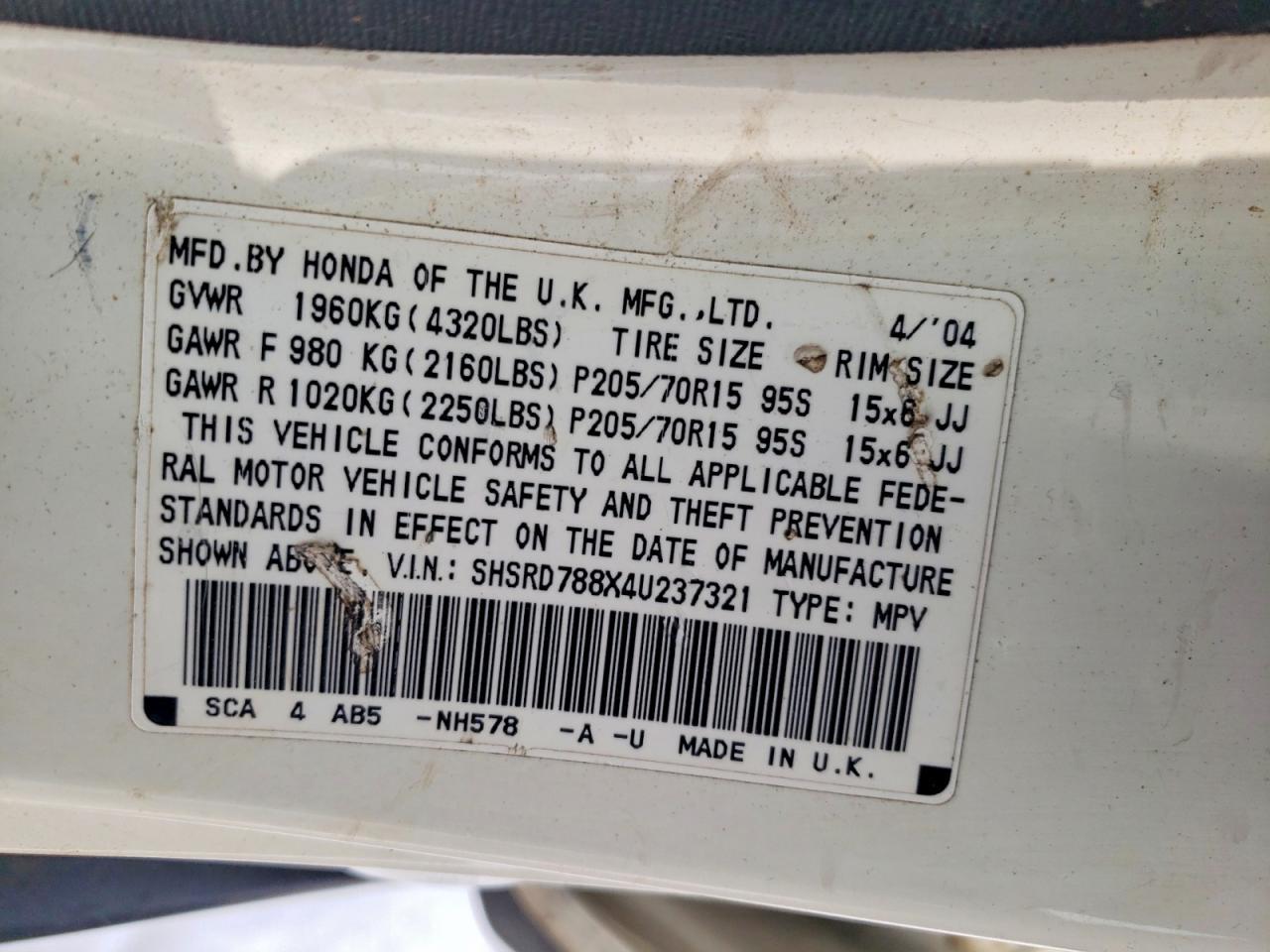 2004 HONDA CR-V