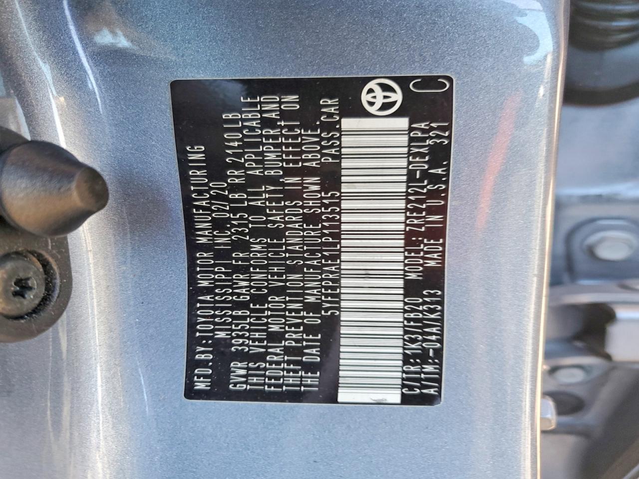 2020 TOYOTA COROLLA