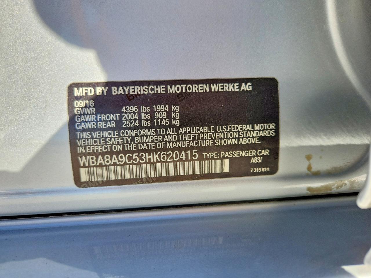2017 BMW 3 SERIES