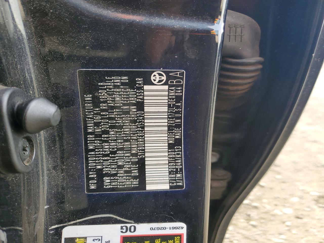 2014 TOYOTA COROLLA