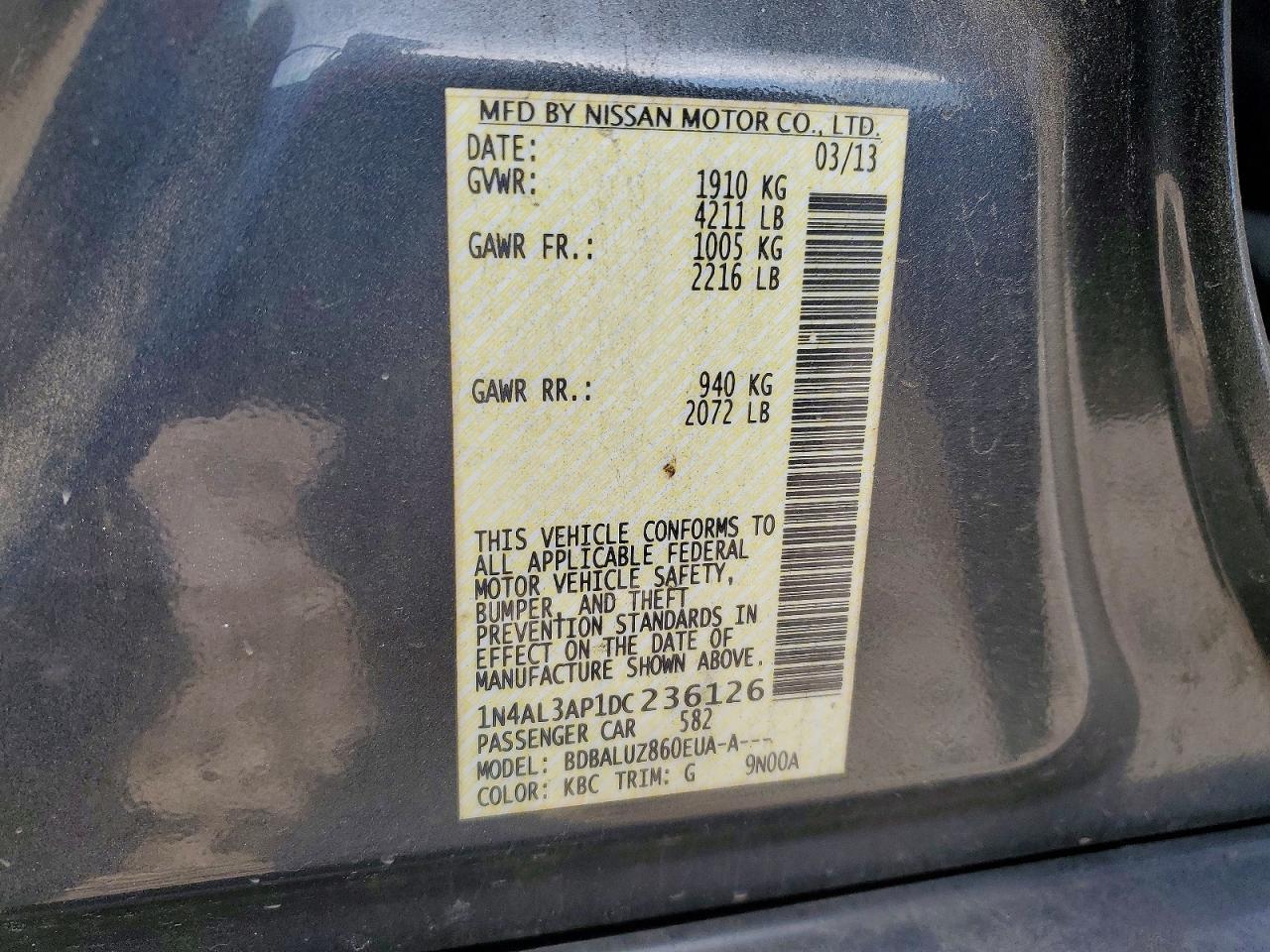 2013 NISSAN ALTIMA