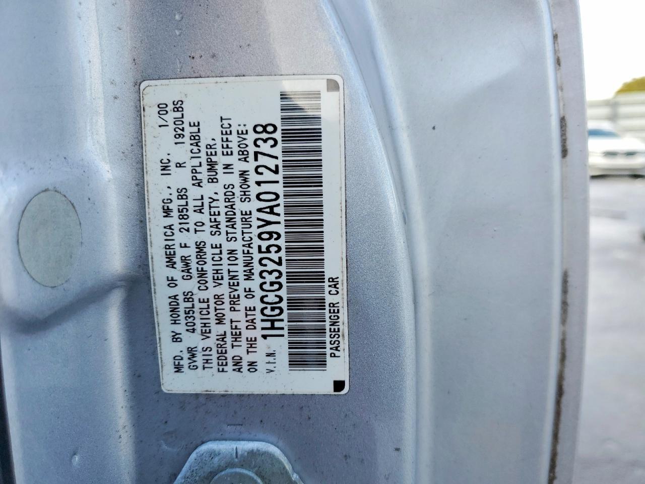 2000 HONDA ACCORD