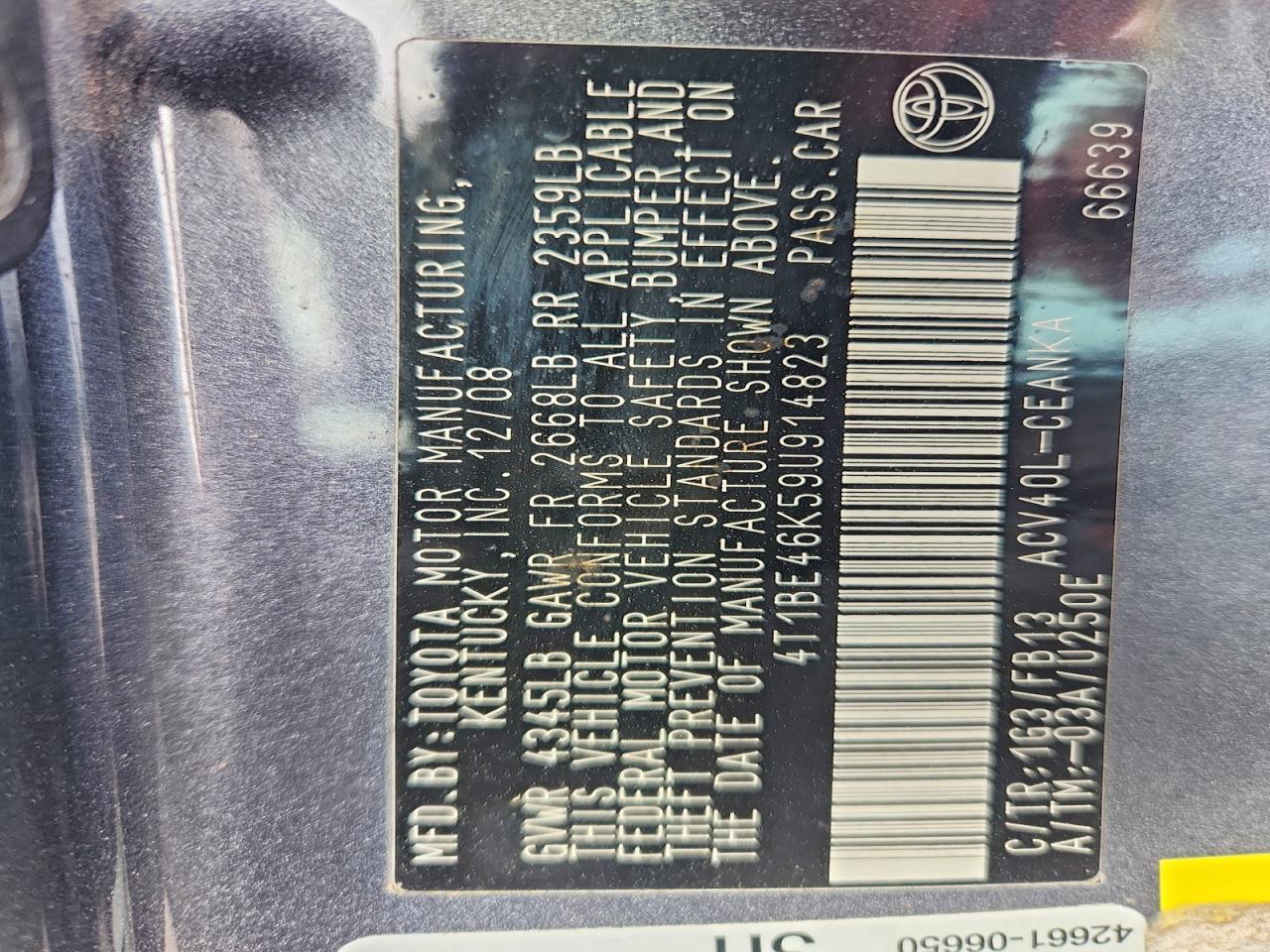 2009 TOYOTA CAMRY