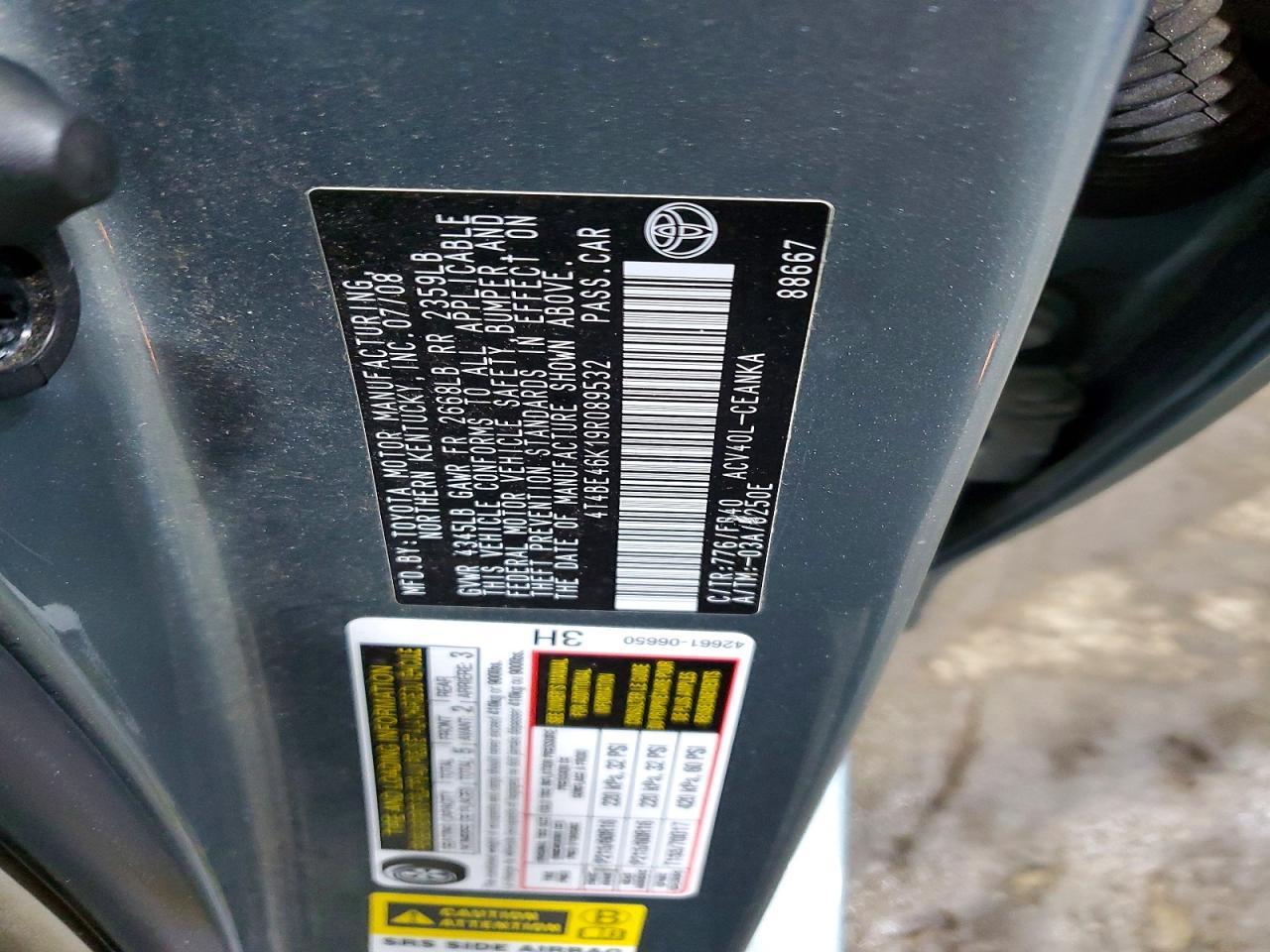 2009 TOYOTA CAMRY