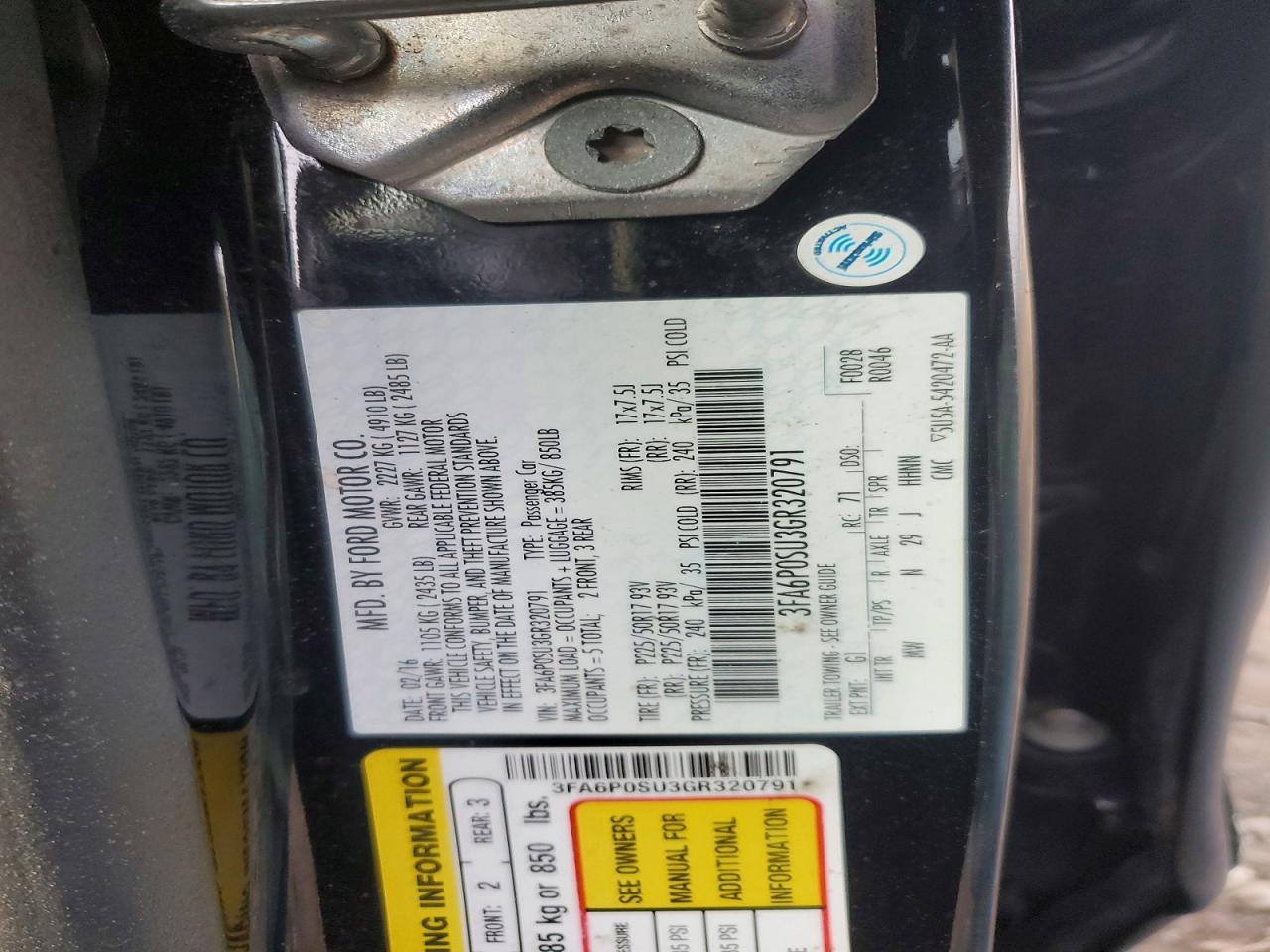 2016 FORD FUSION