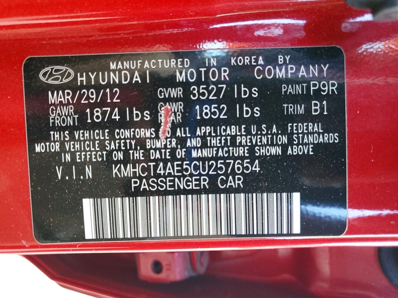 2012 HYUNDAI ACCENT