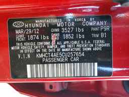 2012 HYUNDAI ACCENT