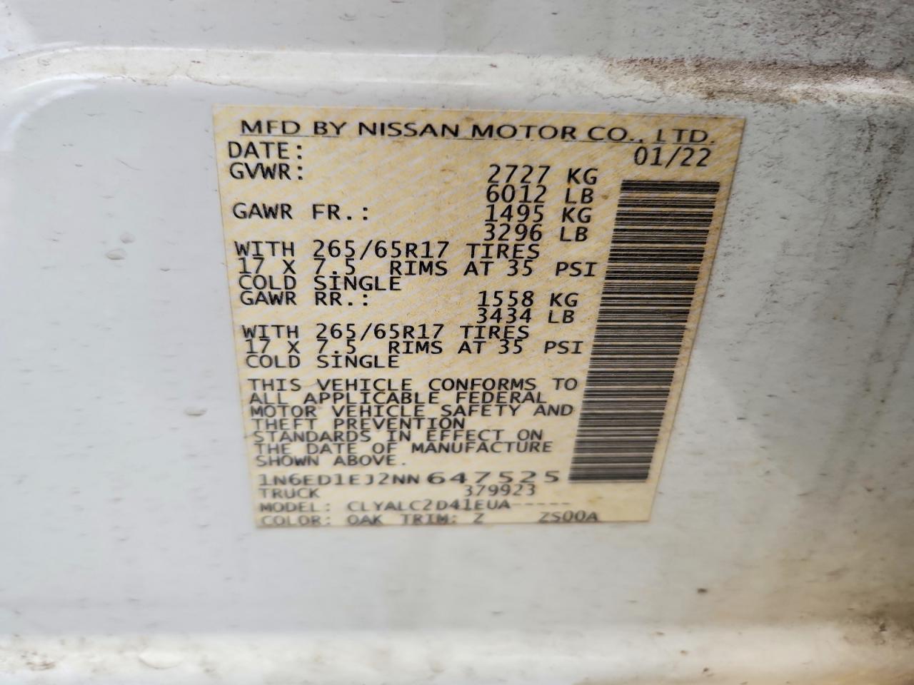 2022 NISSAN Frontier