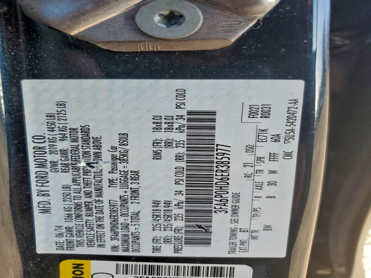 2014 FORD FUSION