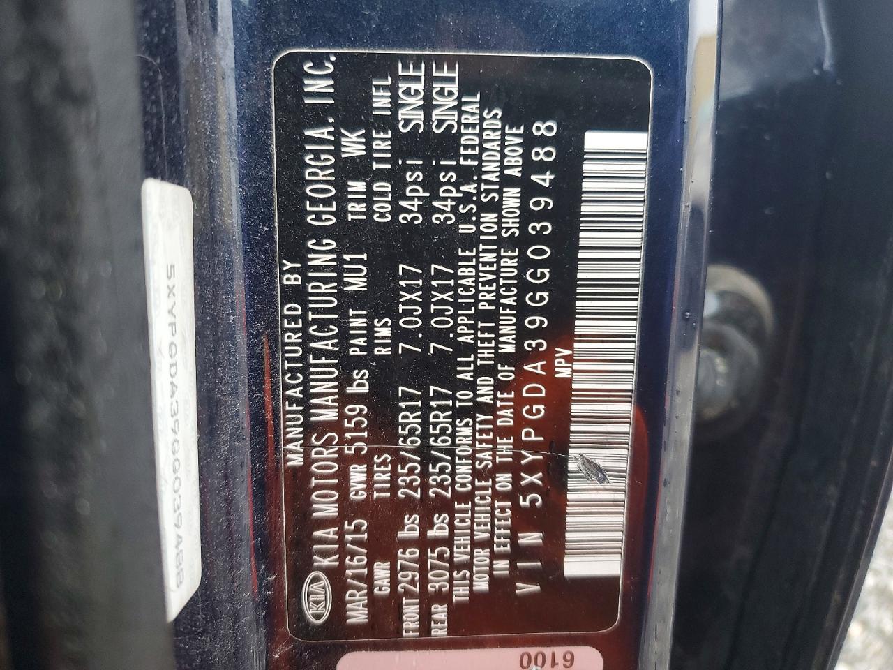 2016 KIA SORENTO