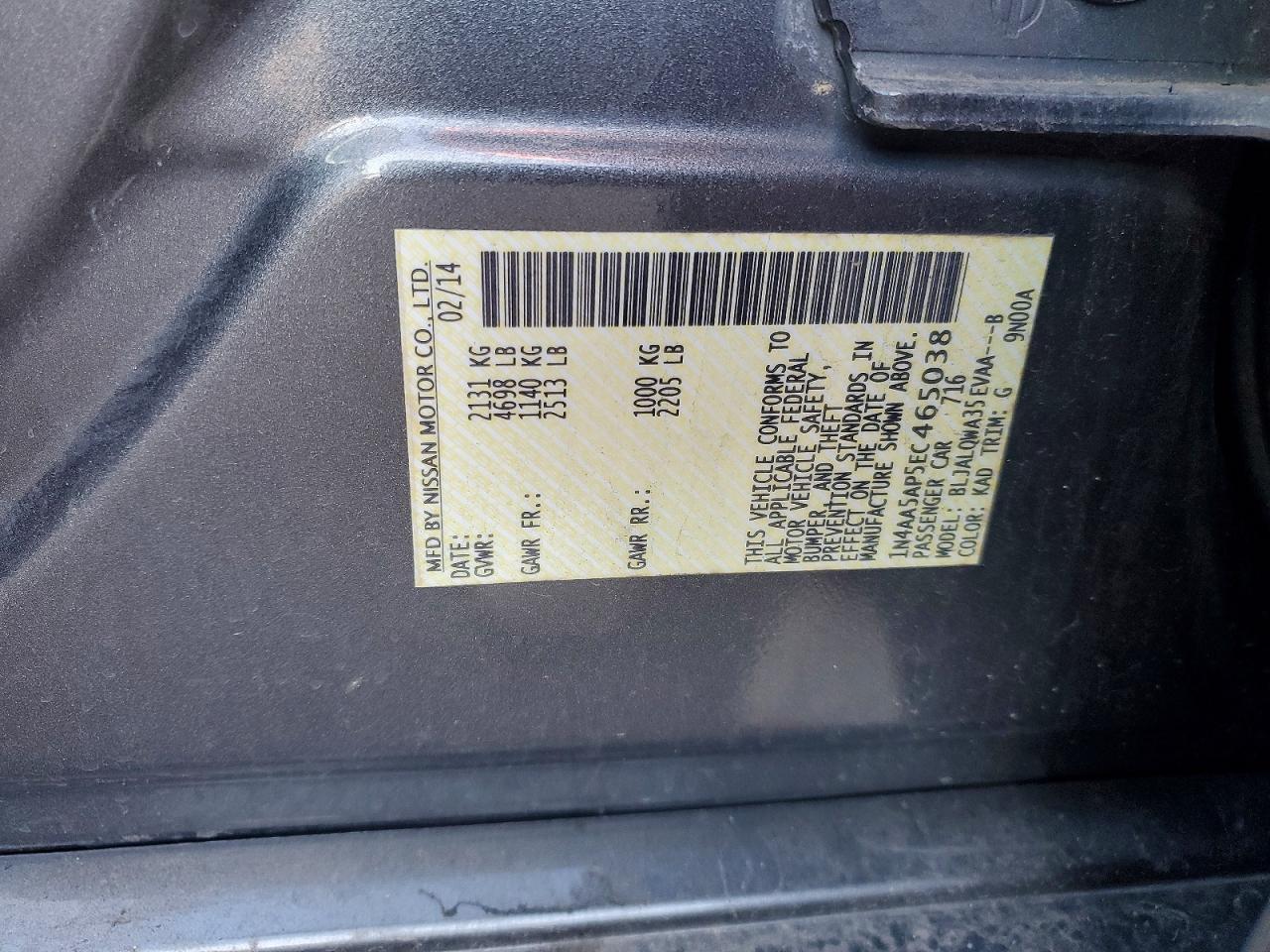 2014 NISSAN Maxima
