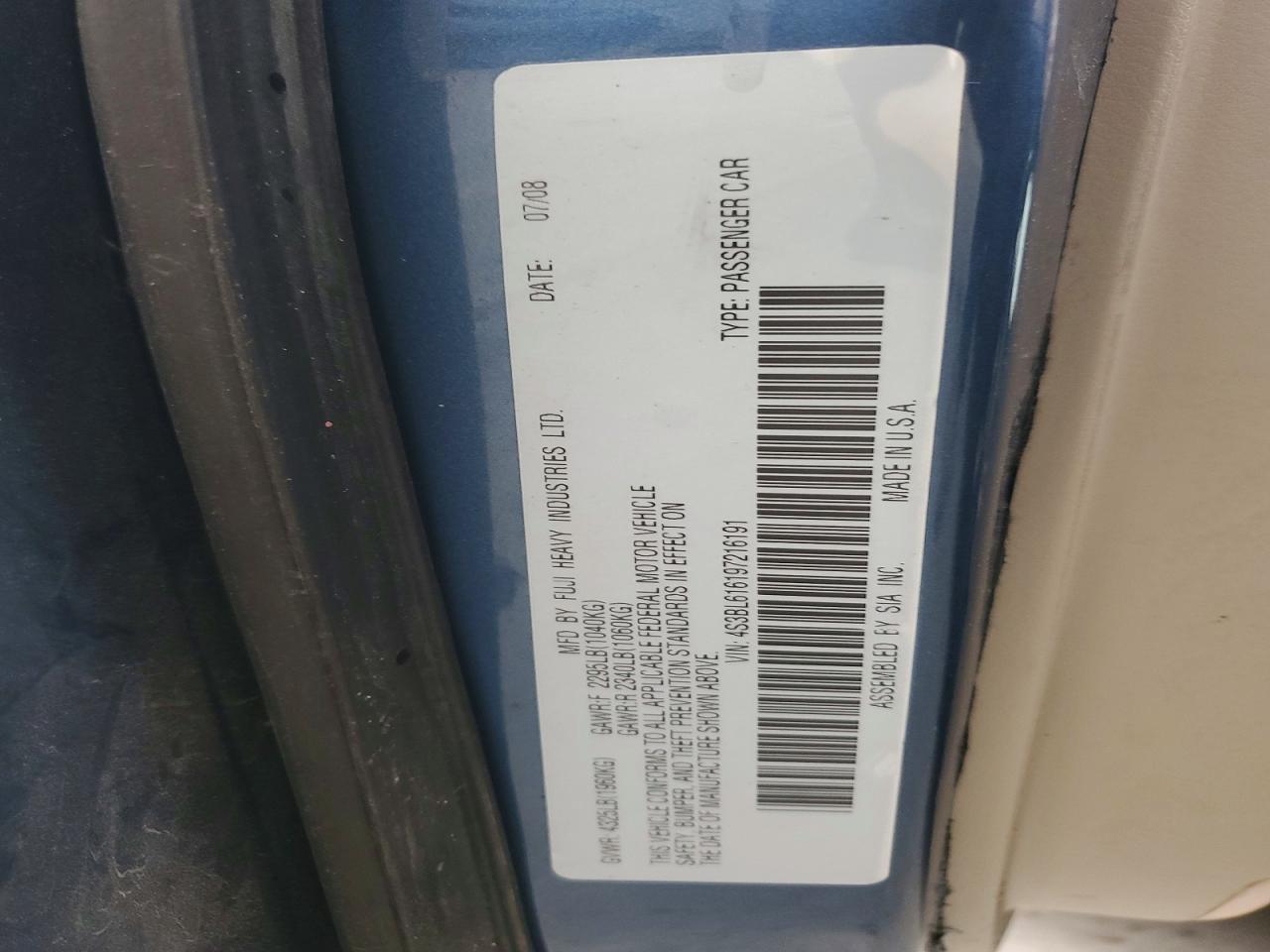 2009 SUBARU Legacy