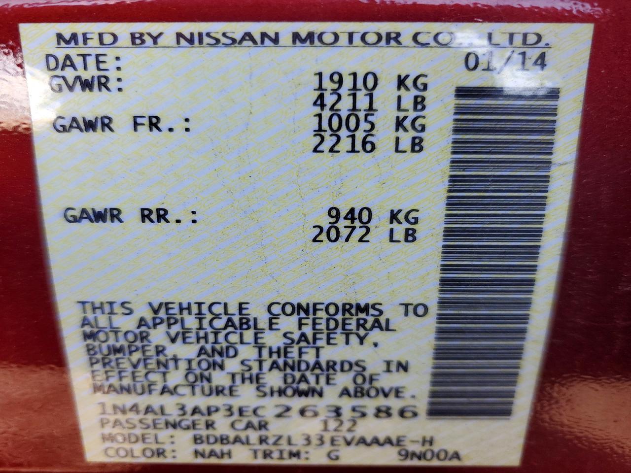 2014 NISSAN ALTIMA