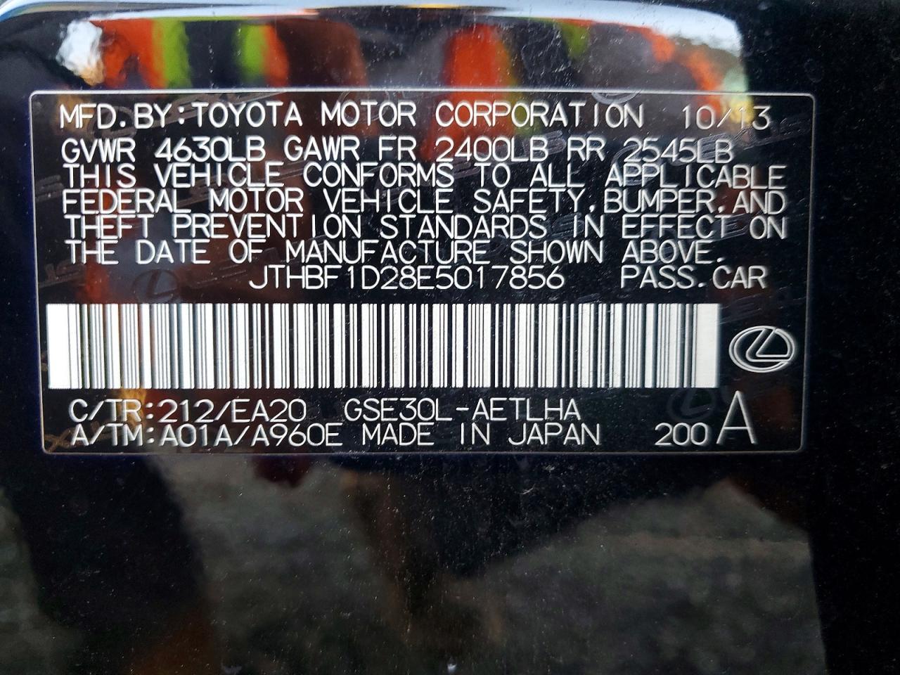 2014 LEXUS IS 250