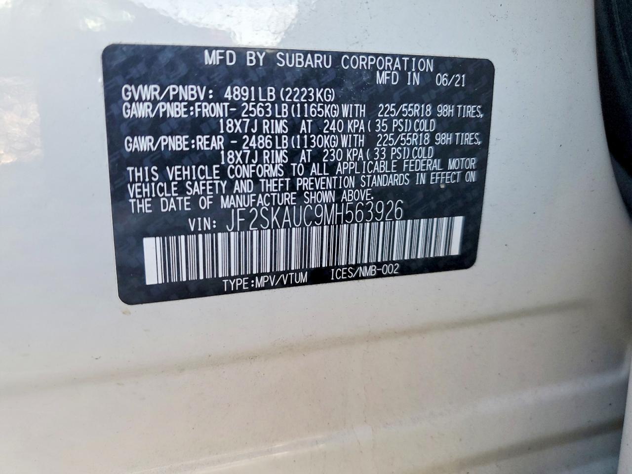 2021 SUBARU FORESTER