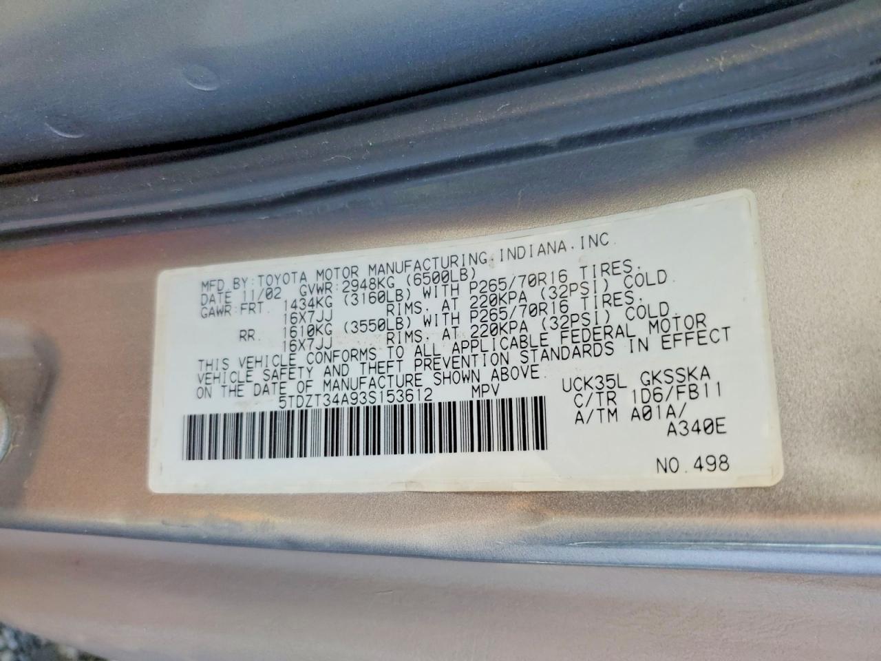 2003 TOYOTA Sequoia
