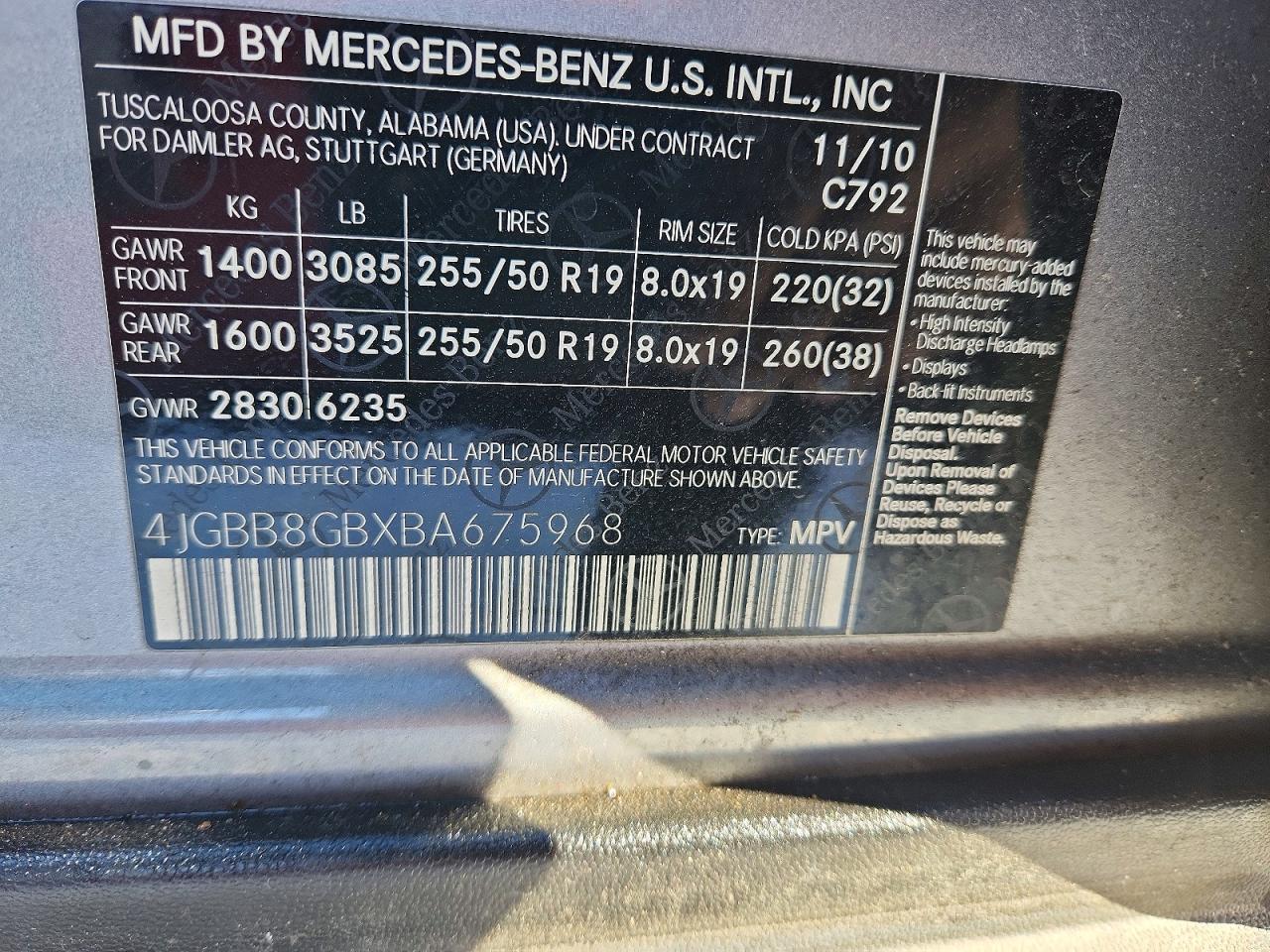 2011 MERCEDES-BENZ ML-Class
