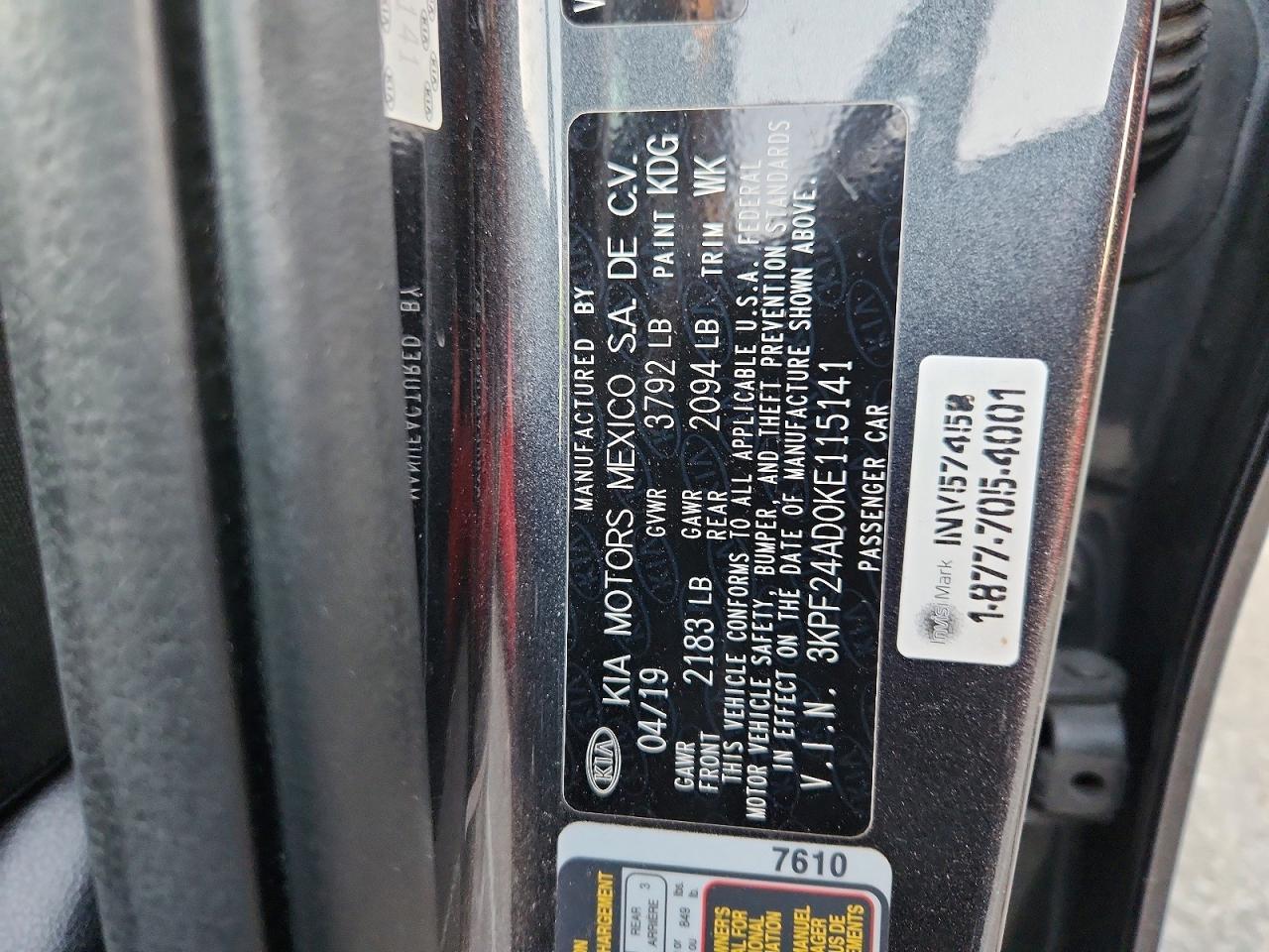 2019 KIA FORTE