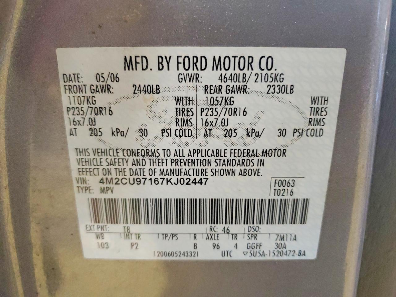 2007 MERCURY Mariner