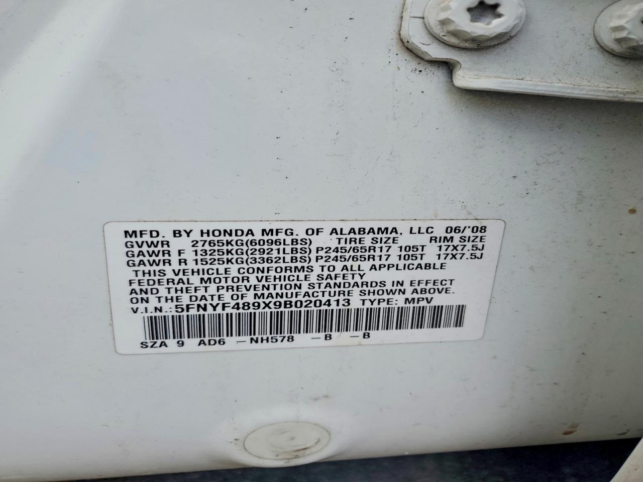 2009 HONDA PILOT