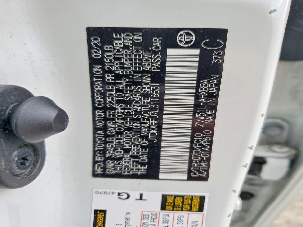 2020 TOYOTA PRIUS