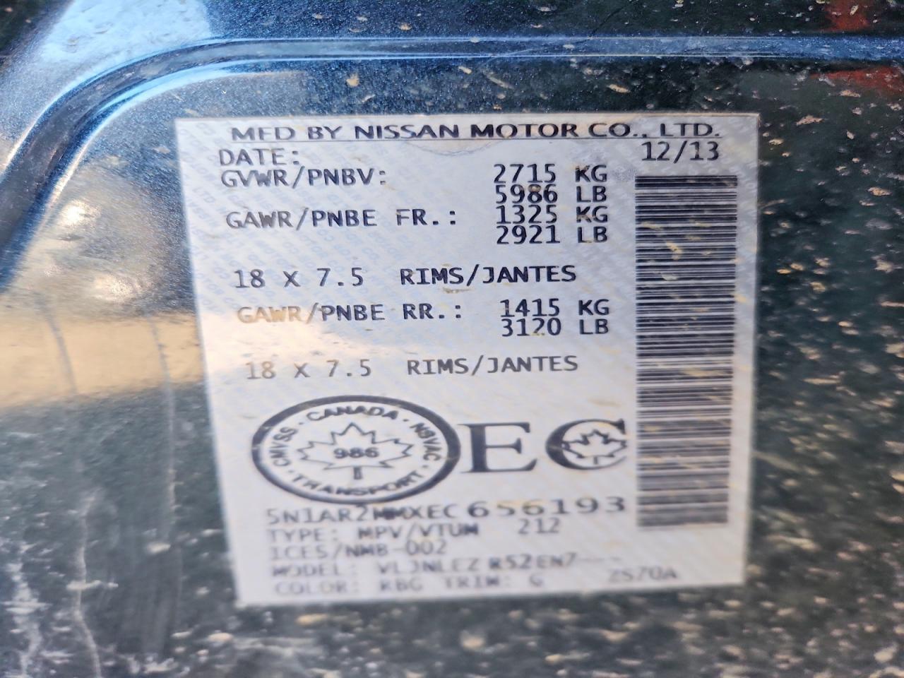 2014 NISSAN PATHFINDER