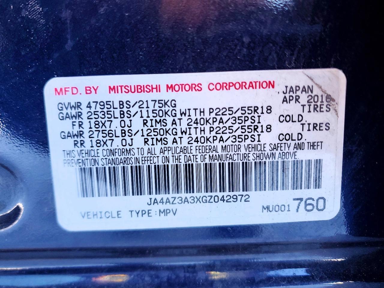 2016 MITSUBISHI outlander
