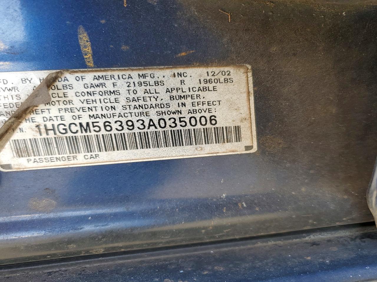 2003 HONDA ACCORD