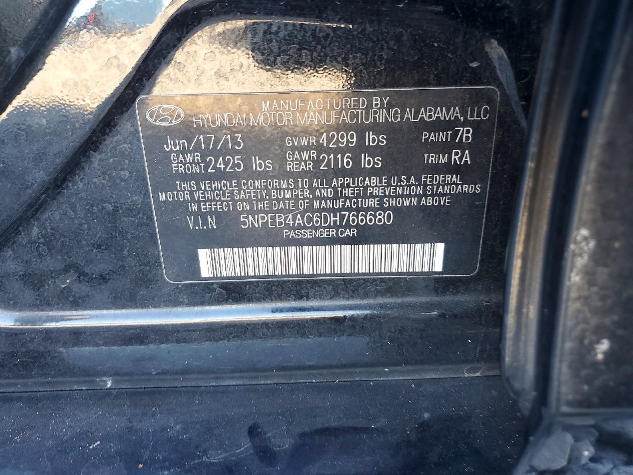 2013 HYUNDAI SONATA
