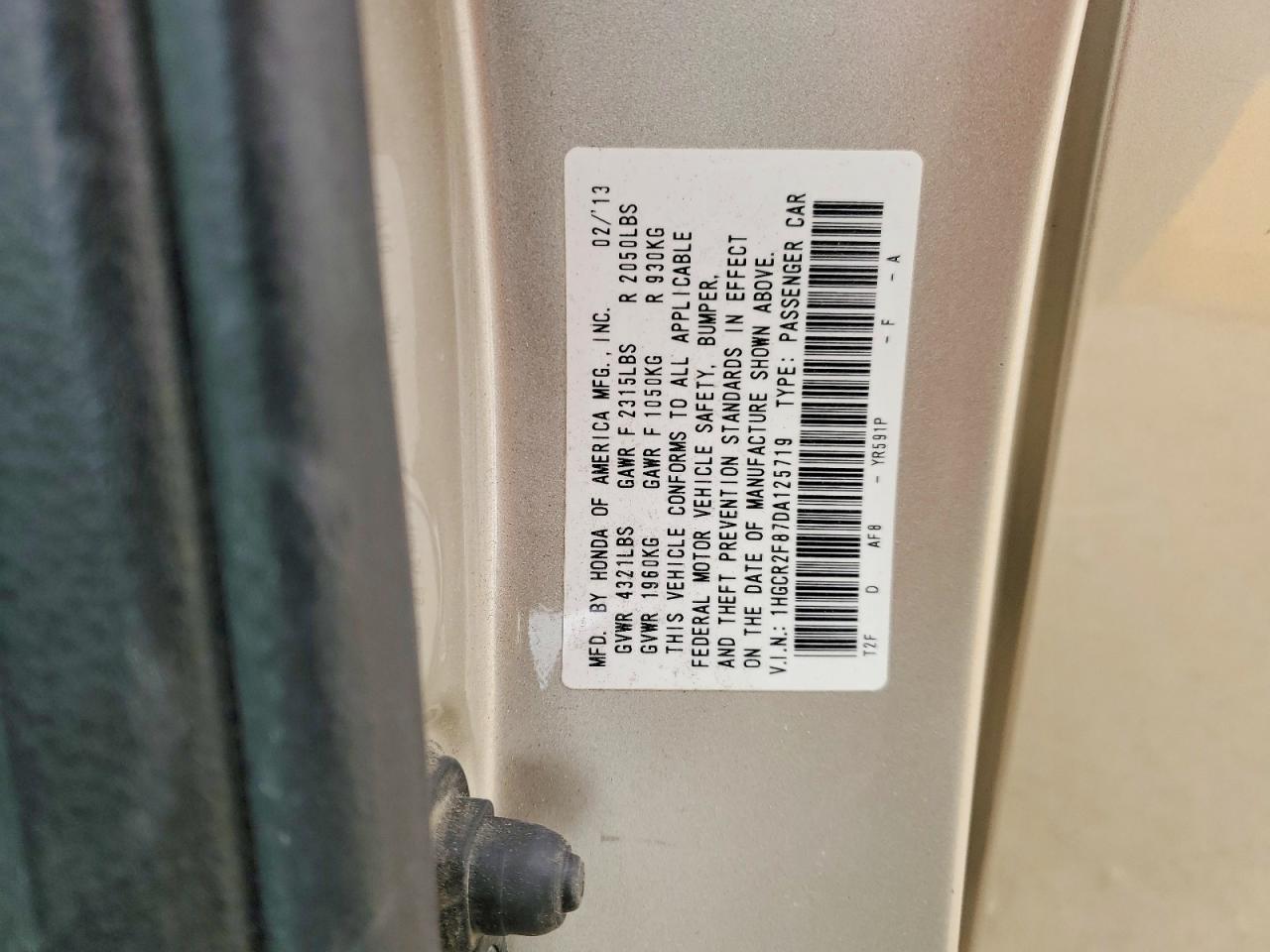 2013 HONDA ACCORD