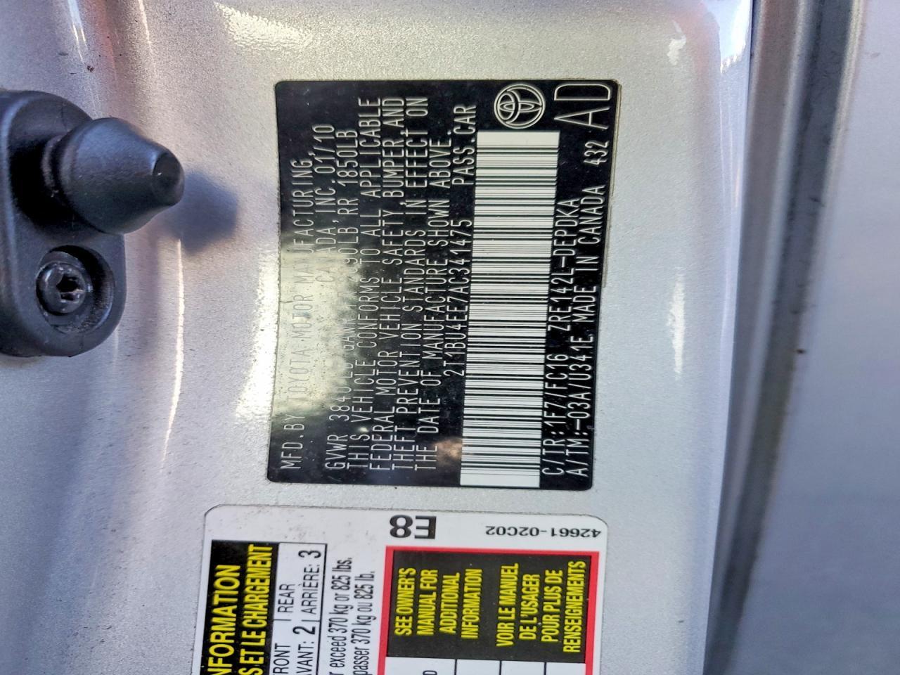 2010 TOYOTA COROLLA