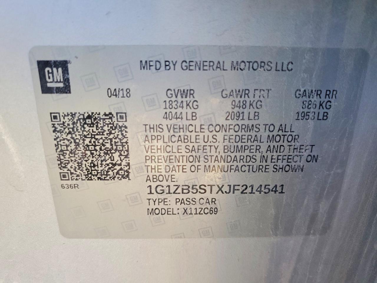 2018 CHEVROLET MALIBU