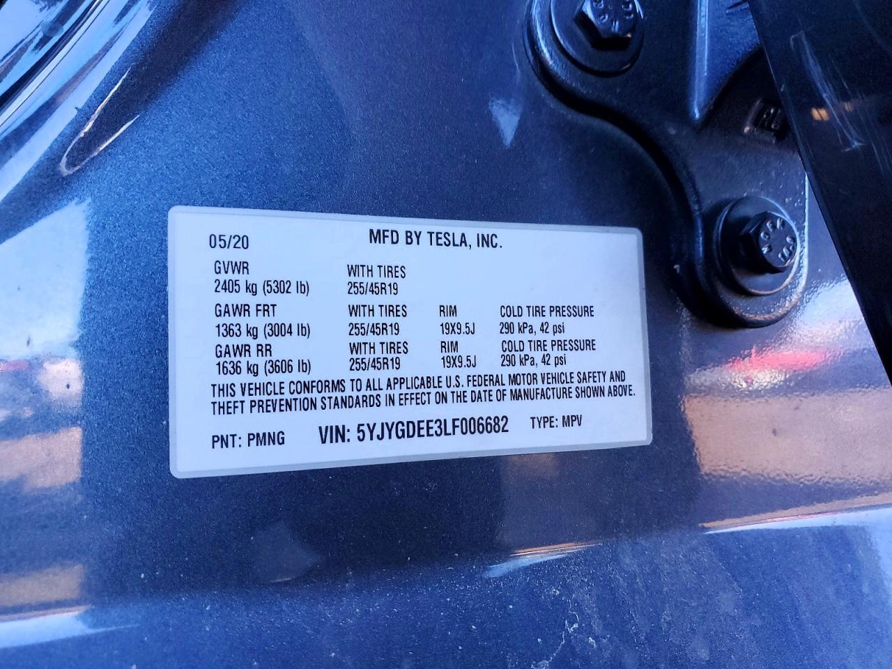 2020 TESLA MODEL Y