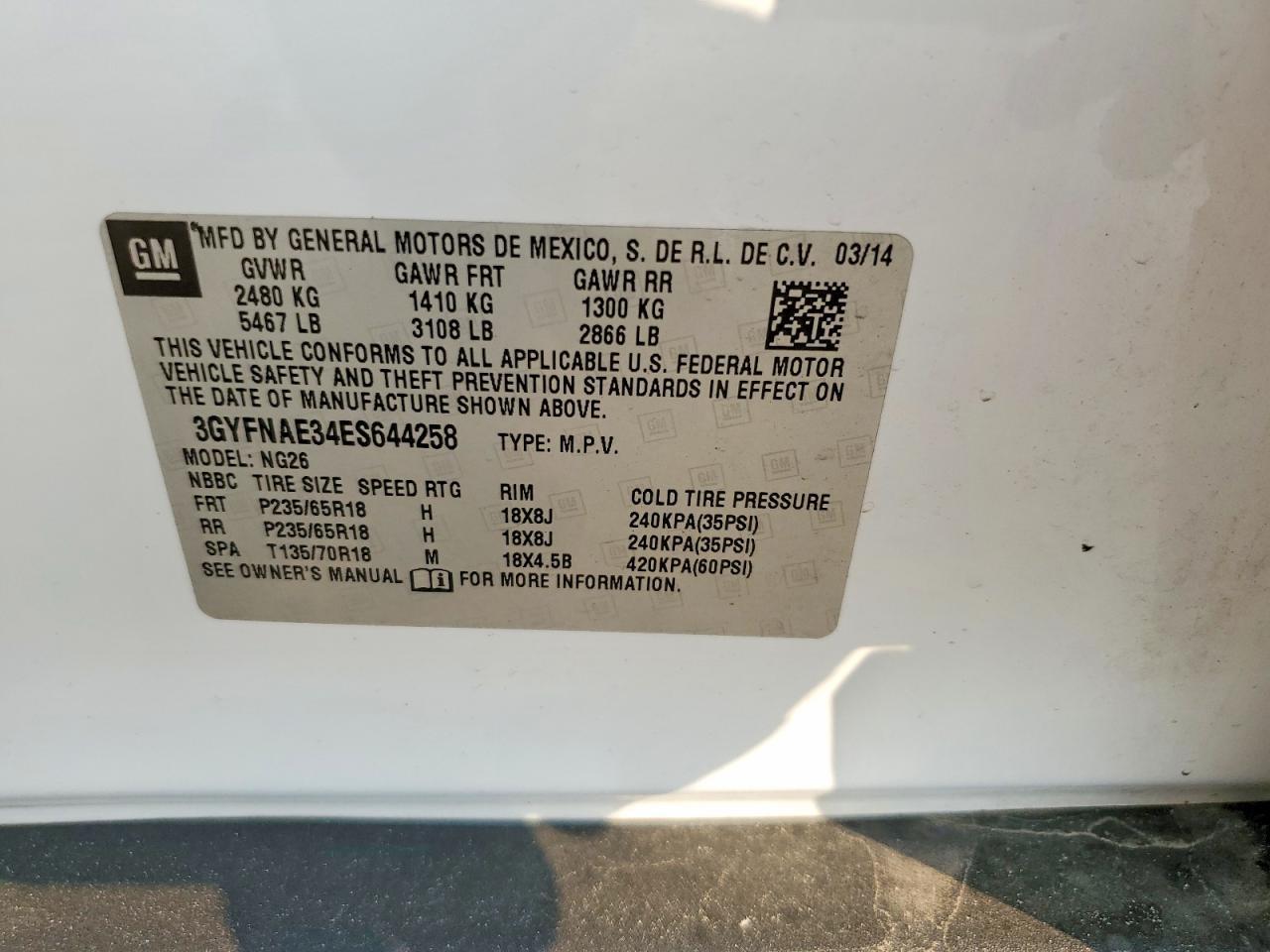 2014 CADILLAC SRX