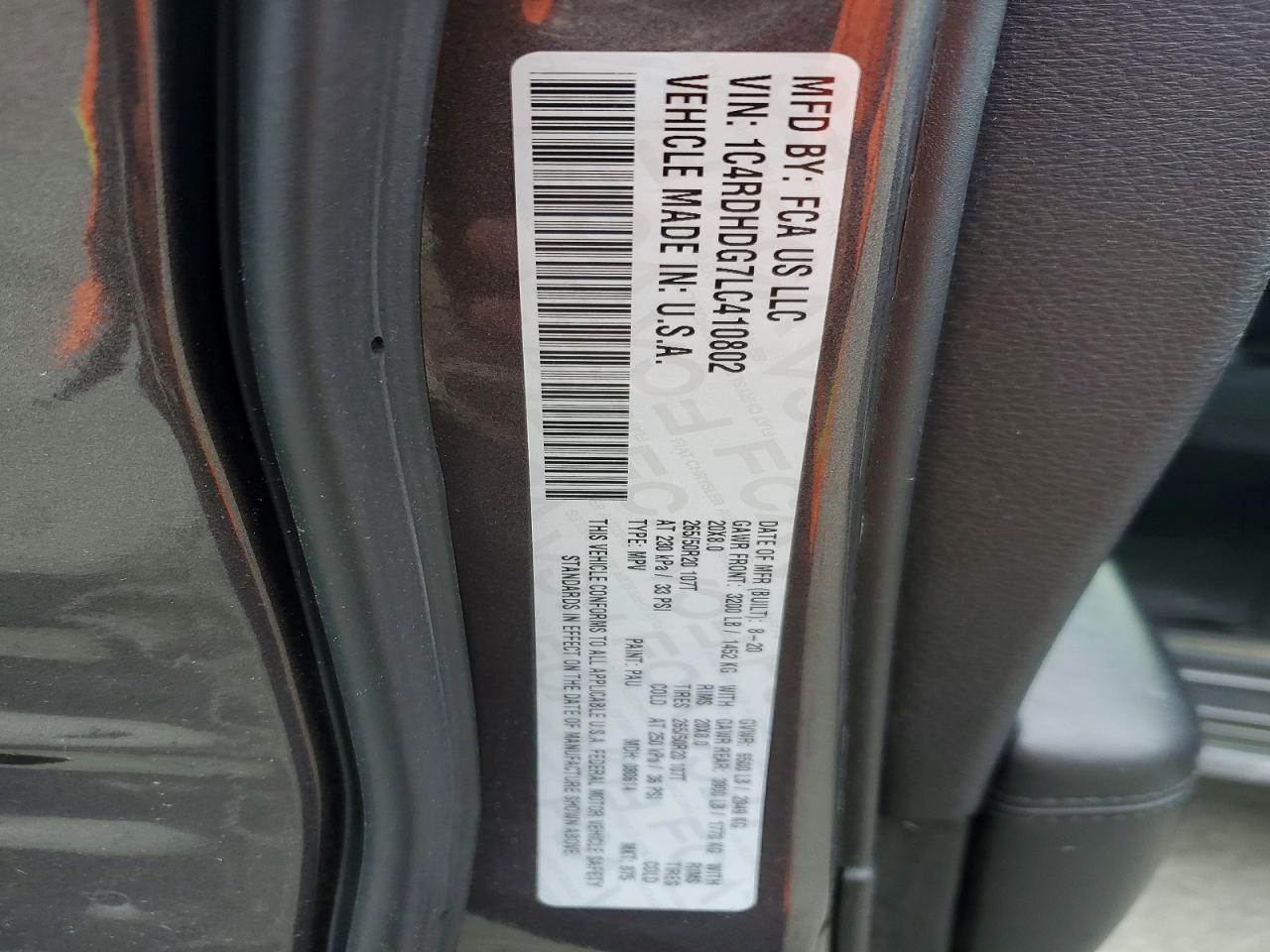 2020 DODGE DURANGO