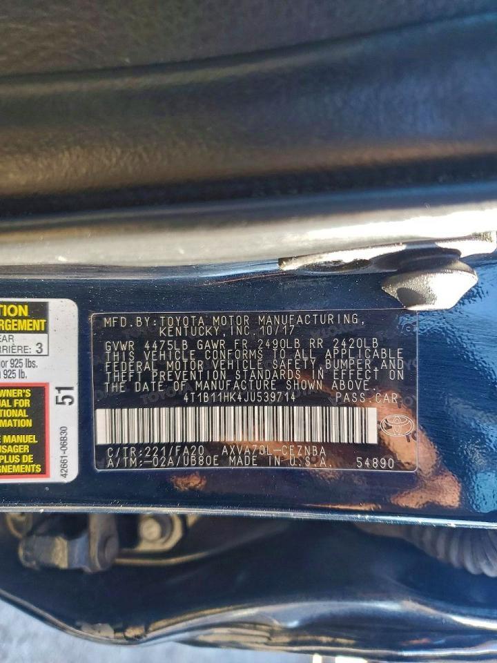 2018 TOYOTA CAMRY