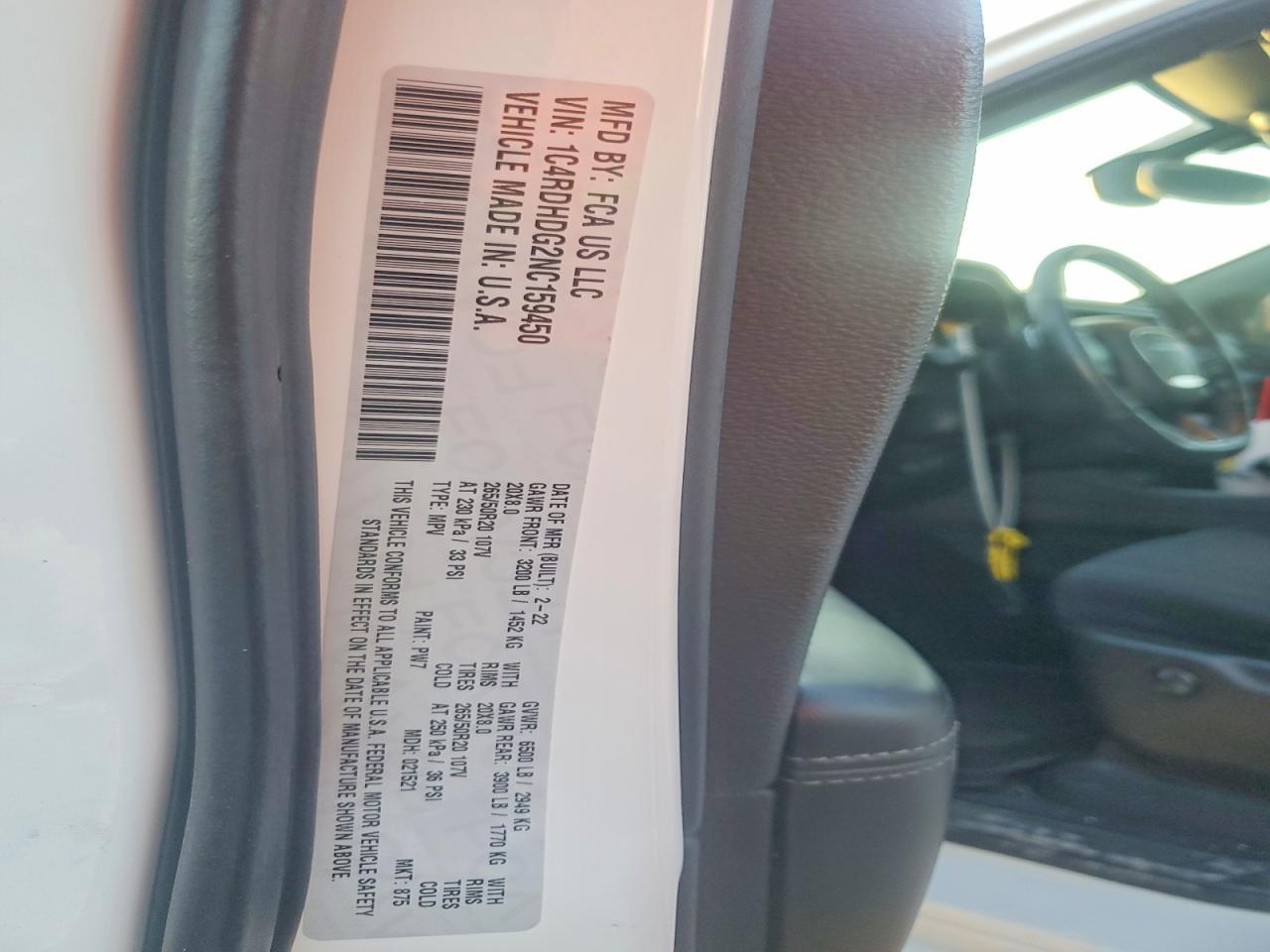 2022 DODGE DURANGO