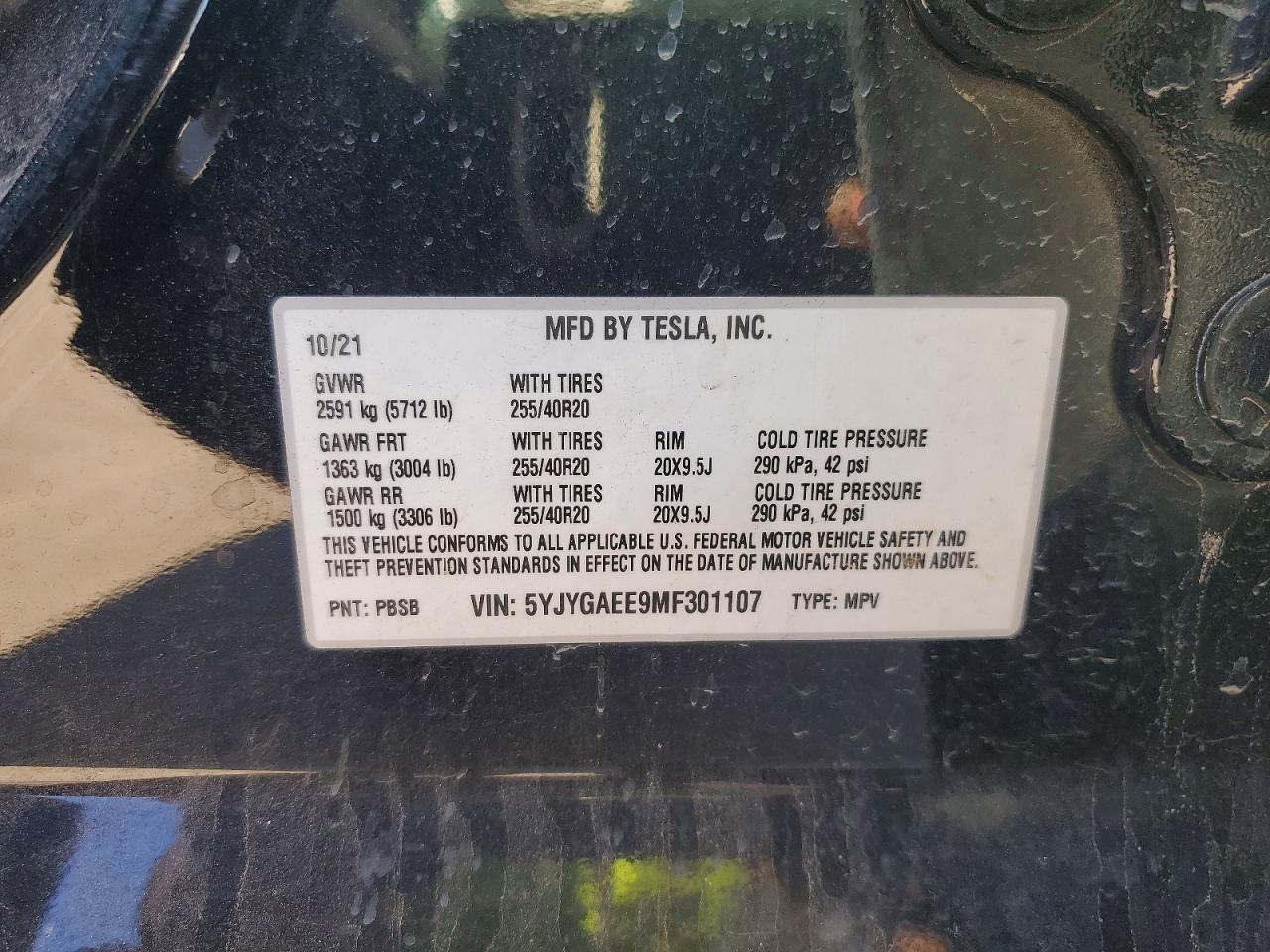 2021 TESLA MODEL Y