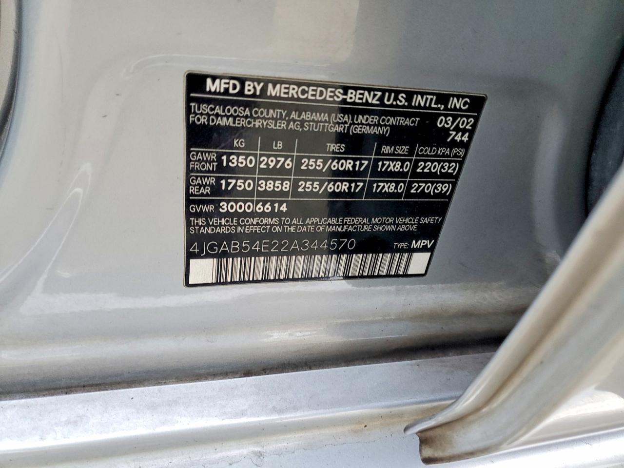 2002 MERCEDES-BENZ ML-Class