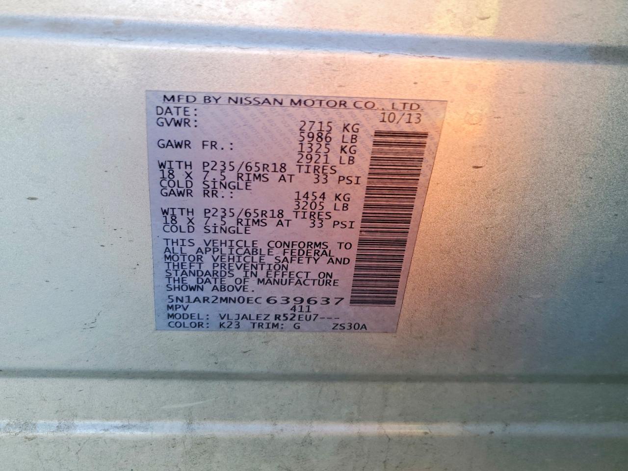 2014 NISSAN PATHFINDER