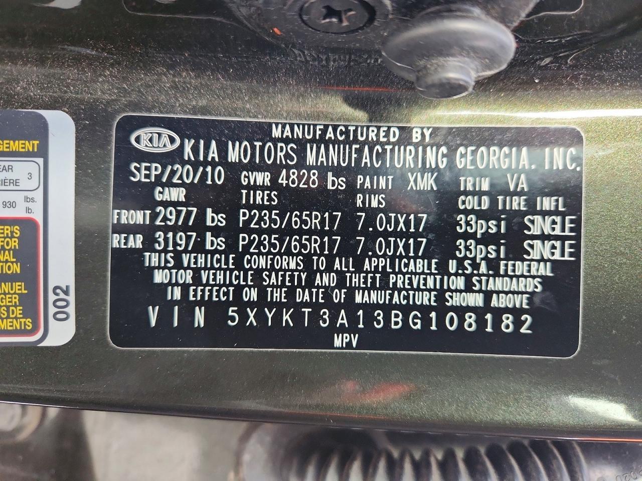 2011 KIA SORENTO