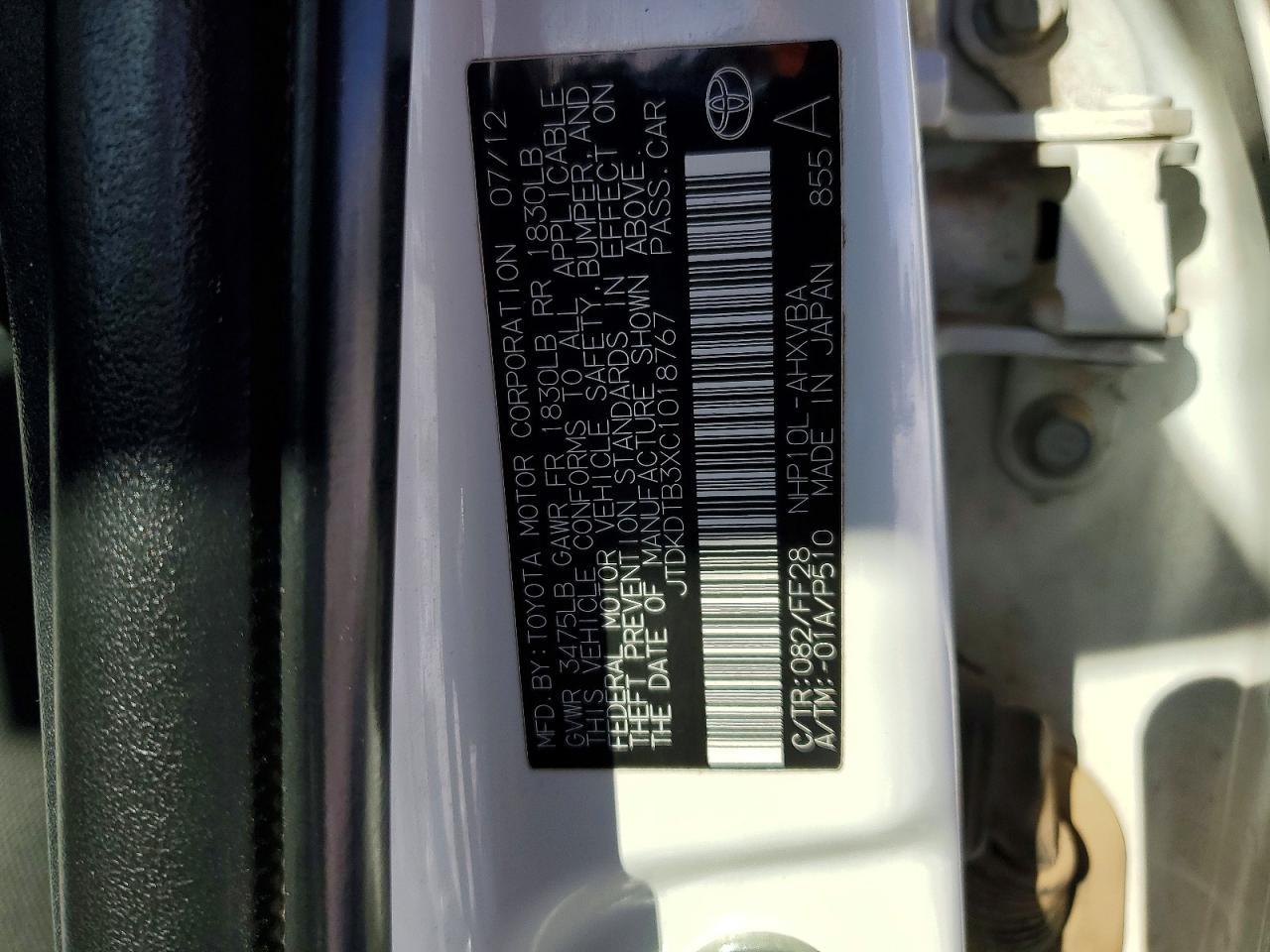 2012 TOYOTA Prius c