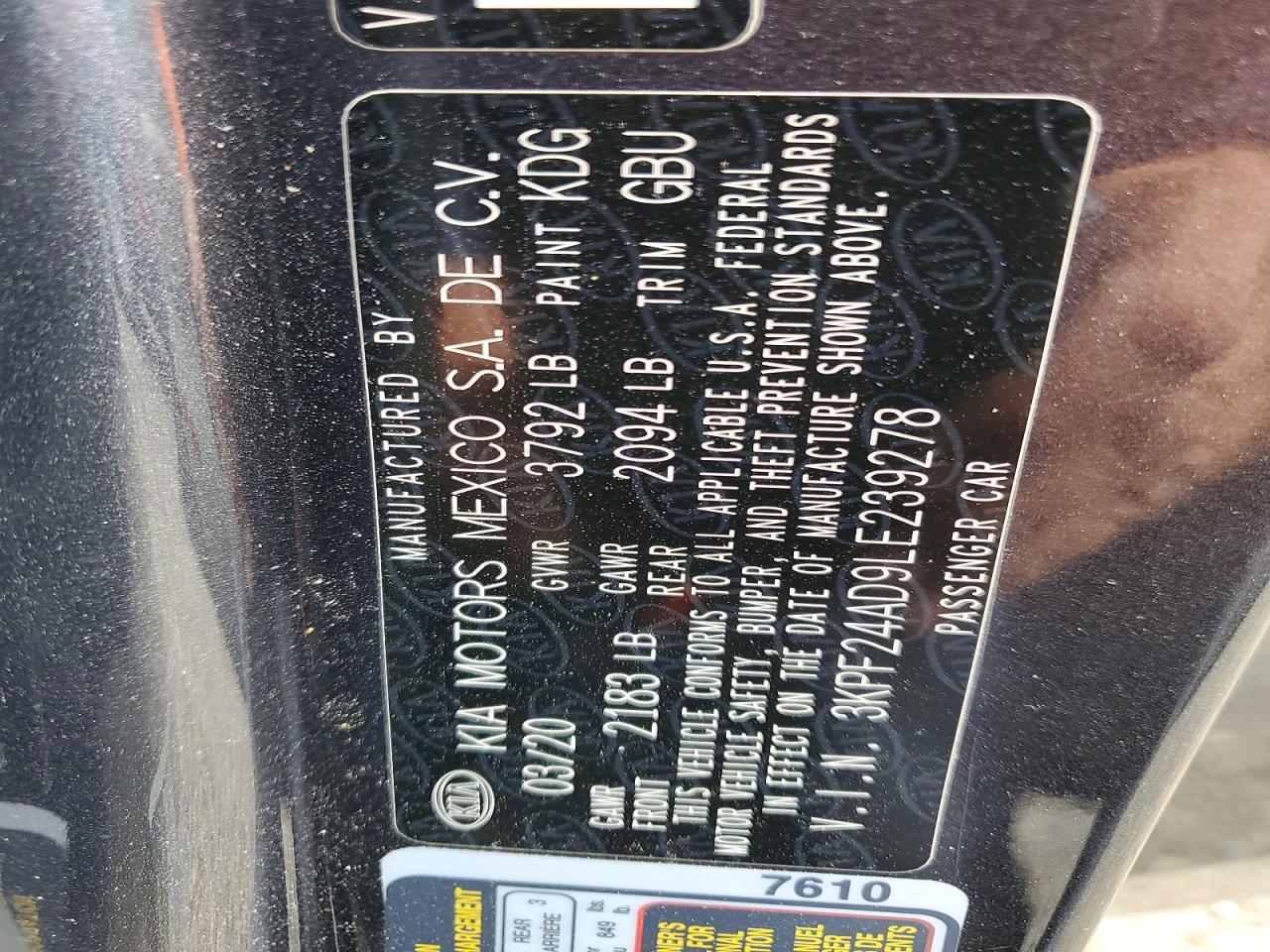 2020 KIA FORTE