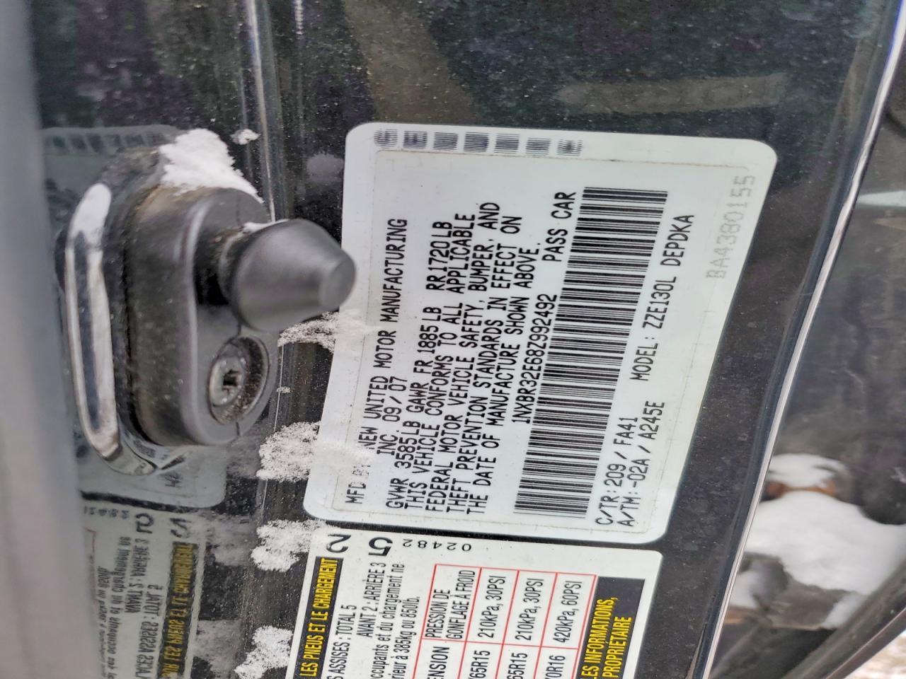 2008 TOYOTA COROLLA