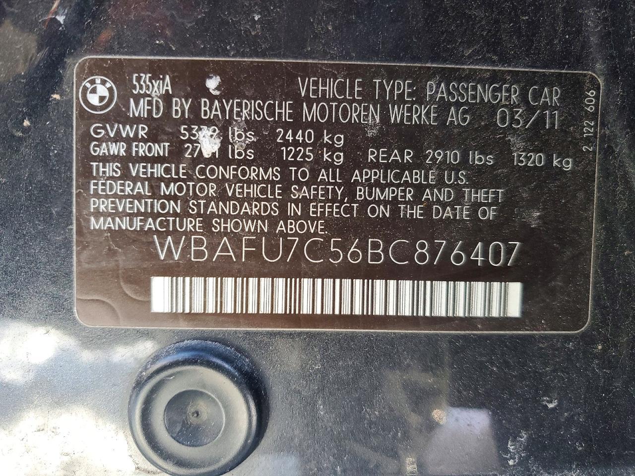 2011 BMW 5 series
