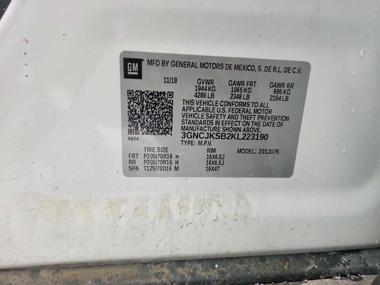 2019 CHEVROLET TRAX