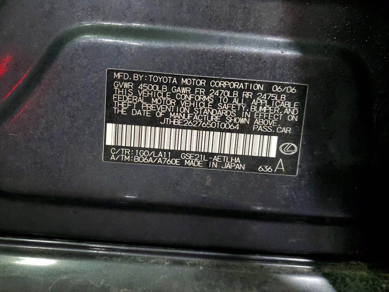 2006 LEXUS IS 350